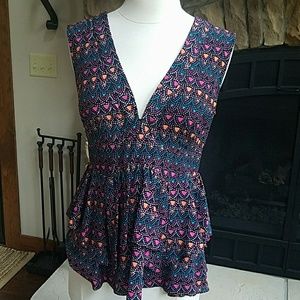 Nanette Lepore silk tank geometric 6